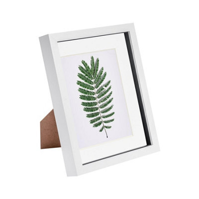 "Nicola Spring 3D Box Photo Frame - 8 X 10"" With 5 X 7"" Mount - White/white" - image 1