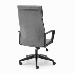 Furniturebox Uk Vesper Dark Grey Linen Fabric Swivel Office Chair - thumbnail 6