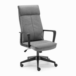 Furniturebox Uk Vesper Dark Grey Linen Fabric Swivel Office Chair - thumbnail 4