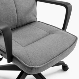 Furniturebox Uk Vesper Dark Grey Linen Fabric Swivel Office Chair - thumbnail 8