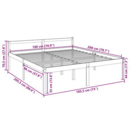 Vidaxl Senior Bed Without Mattress White 180X200Cm Super King Size - thumbnail 3