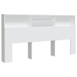 Berkfield Headboard Cabinet White 200X19X103.5 Cm - thumbnail 2