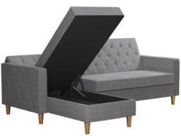 Dorel Home Liberty Sectional Futon With Storage Grey - thumbnail 4