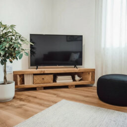L100Xw29Xh50Cm 3 Tier Solid Wood Tv Unit / Solid Wood / Rustic Tv Stand - thumbnail 2