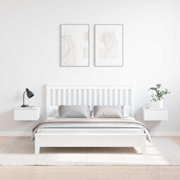 Berkfield Bedside Table 2 Pcs White 37 X 35 X 18.5 Cm Solid Pine Wood - thumbnail 4