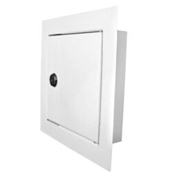 White Metal Lockable Access Panel Door 300mm X 300mm  Hinged Secure Internal Use - thumbnail 2