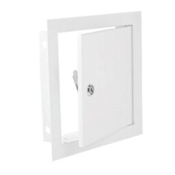 White Metal Lockable Access Panel Door 300mm X 300mm  Hinged Secure Internal Use - thumbnail 1