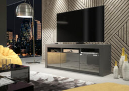 Modern Tv Unit 160Cm Dark Grey With High Gloss Doors - Creative Furniture - thumbnail 6