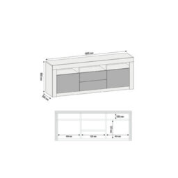 Modern Tv Unit 160Cm Dark Grey With High Gloss Doors - Creative Furniture - thumbnail 5