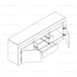 Modern Tv Unit 160Cm Dark Grey With High Gloss Doors - Creative Furniture - thumbnail 4