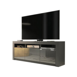 Modern Tv Unit 160Cm Dark Grey With High Gloss Doors - Creative Furniture - thumbnail 2