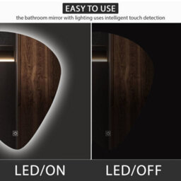 Arko Bathroom Teardrop Mirror With Led Lights 500X700mm - Wall Mounted Vanity Mirror - Illuminated Led Mirror - thumbnail 5