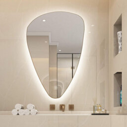 Arko Bathroom Teardrop Mirror With Led Lights 500X700mm - Wall Mounted Vanity Mirror - Illuminated Led Mirror - thumbnail 8