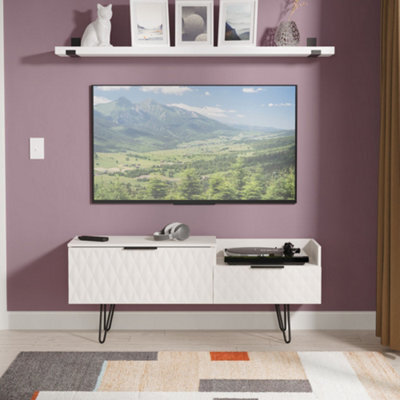 Anzio Matt Kashmir Media Unit With 2 Drawers, (H)51.6Cm X (W)127.9Cm X (D)39.3Cm - image 1