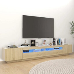 Berkfield Tv Cabinet With Led Lights Sonoma Oak 260X35X40 Cm - thumbnail 1