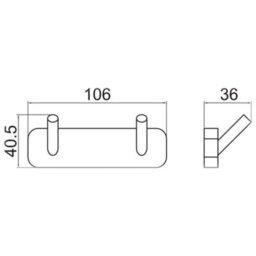Double Robe Hooks Chrome Towel Wall Mounted Coat Hanger Bathroom Kitchen Bedroom - thumbnail 2