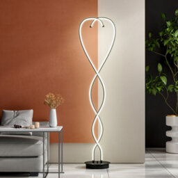 Living And Home Black Decorative Swirling Led Floor Lamp Floor Light Living Room Standing Light 155Cm - thumbnail 3