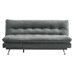 Thehotsale 2 In 1 Fabric Upholstered Tufted Sofa Bed Grey For Small Space - thumbnail 3