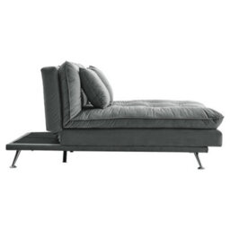 Thehotsale 2 In 1 Fabric Upholstered Tufted Sofa Bed Grey For Small Space - thumbnail 4