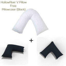 ARLinens V Shaped Pillow With Free V Pillowcase Orthopedic Hollowfiber Filled Head Neck Support V Cushion With Case - thumbnail 1