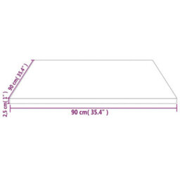Berkfield Table Top 90X90X2.5 Cm Solid Wood Pine Square - thumbnail 7