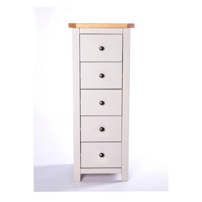 Cabinet Bits Argenta 5 Drawer Narrow Chest Of Drawers Brass Knob - image 1