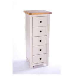 Cabinet Bits Argenta 5 Drawer Narrow Chest Of Drawers Brass Knob - thumbnail 3