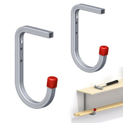 2 X Wall Mounted 50Kg Storage Hooks With Shelf Support Bracket For Garages & Sheds - image 1