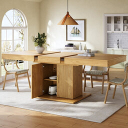 Matteo Extendable Dining Table With Integrated Storage, 140-180Cm - thumbnail 6