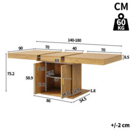 Matteo Extendable Dining Table With Integrated Storage, 140-180Cm - thumbnail 9