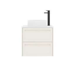 Royal Bathrooms Royal Bathroom Elmore 600mm Classic White Wall Mounted Bathroom Vanity Unit 2 Drawer Plain White Worktop With Round Basin - thumbnail 7