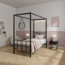 X Rocker Xr Living Fern Led 4 Poster Double Bed - Black - thumbnail 2