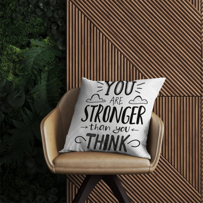 Warren Reed Designer You Are Stronger Than You Think Outdoor Cushion 60Cm X 60Cm
