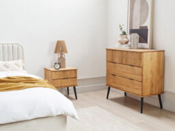 Beliani 4 Drawer Chest Timmins Pine Wood Brown - thumbnail 2