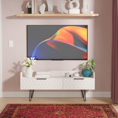 Anzio Matt Kashmir Media Unit With 2 Drawers, (H)50.1Cm X (W)128.2Cm X (D)39.4Cm - image 1