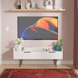 Anzio Matt Kashmir Media Unit With 2 Drawers, (H)50.1Cm X (W)128.2Cm X (D)39.4Cm - thumbnail 1