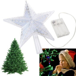 Living And Home Transparent Five-Pointed Star Christmas Tree Topper With Led Lights. - thumbnail 6