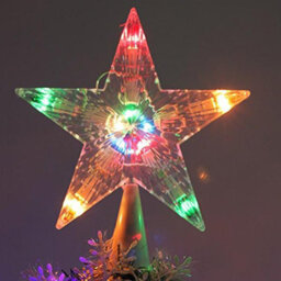 Living And Home Transparent Five-Pointed Star Christmas Tree Topper With Led Lights. - thumbnail 3