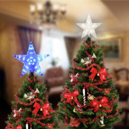Living And Home Transparent Five-Pointed Star Christmas Tree Topper With Led Lights. - thumbnail 1
