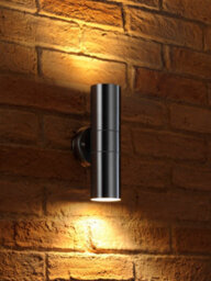 Auraglow Stainless Steel Double Up & Down Outdoor Wall Light - Colour Changing - thumbnail 7