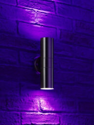 Auraglow Stainless Steel Double Up & Down Outdoor Wall Light - Colour Changing - thumbnail 5