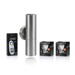 Auraglow Stainless Steel Double Up & Down Outdoor Wall Light - Colour Changing - thumbnail 1