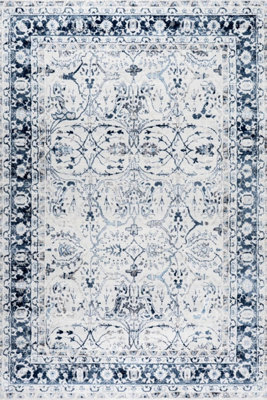 The Rugs Montana Navy Traditional Area Rug And Runner Soft Durable Pet Friendly Easy To Clean Living Room Bedroom 4070Nv - image 1