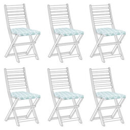 Beliani Set Of 6 Garden Chair Cushions Tolve 39 X 31 Cm Mint Green - thumbnail 4