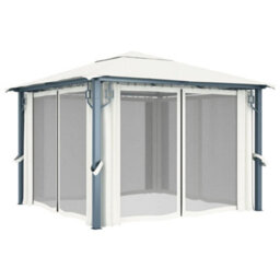 Berkfield Classic Gazebo With Curtain 300X300 Cm Cream Aluminium - thumbnail 3