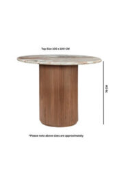 Yealmpton Round Marble Dining Table 100 Cm 4 Seater - thumbnail 9
