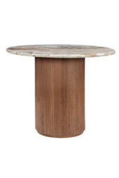 Yealmpton Round Marble Dining Table 100 Cm 4 Seater - thumbnail 2