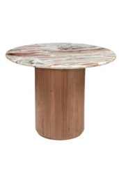 Yealmpton Round Marble Dining Table 100 Cm 4 Seater - thumbnail 3