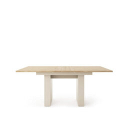 Arte Tila Extending Dining Table 140Cm - Cashmere & Oiled Oak, Modern Ribbed Legs & Space-Saving Design - thumbnail 2