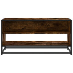 Berkfield Tv Cabinet Smoked Oak 91X40X46 Cm Engineered Wood And Metal - thumbnail 4